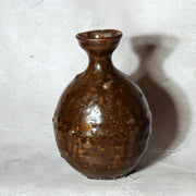 Antique Early Joseon Dynasty Iron Glaze Tokkuri Sake Bottle Brown Pottery KRS1792