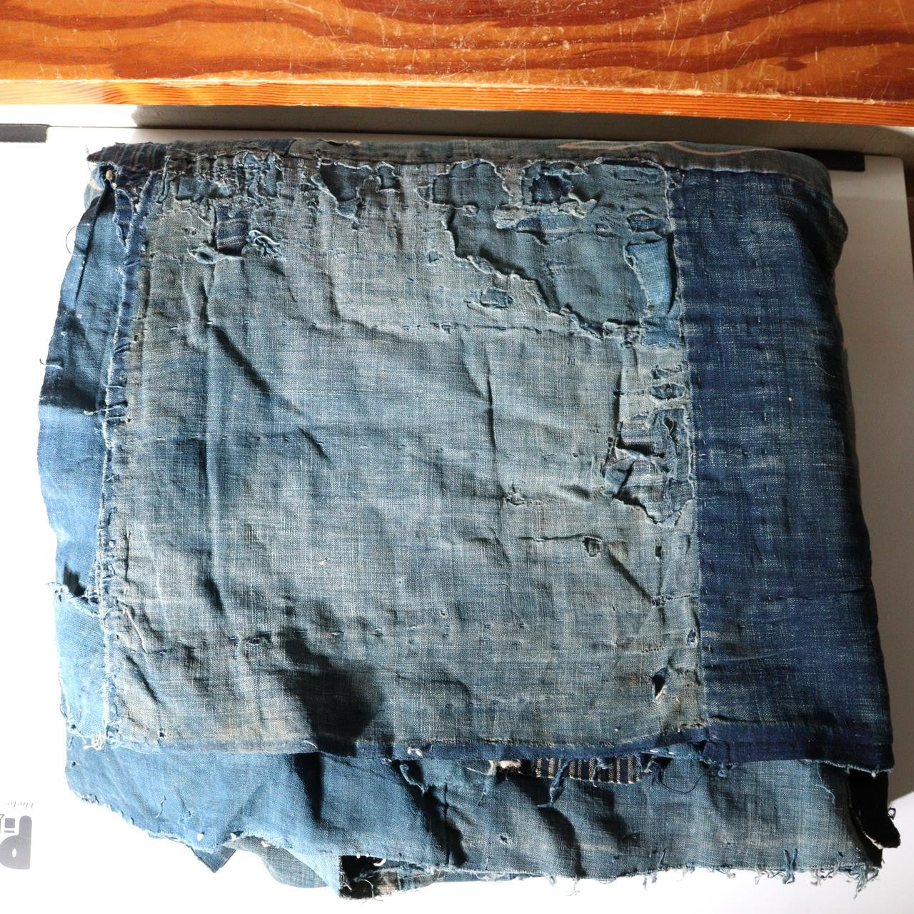 Authentic Antique Japanese Boro Textile - Indigo Patched Sashiko Cotton23