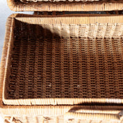 Vintage Japanese Bamboo Woven Basket Trunk Suitcase Bag9
