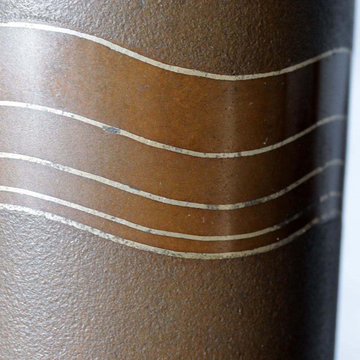Japanese Kaga Silver Inlay Bronze Vase Wave Motif Kaishu Takahashi BV7759