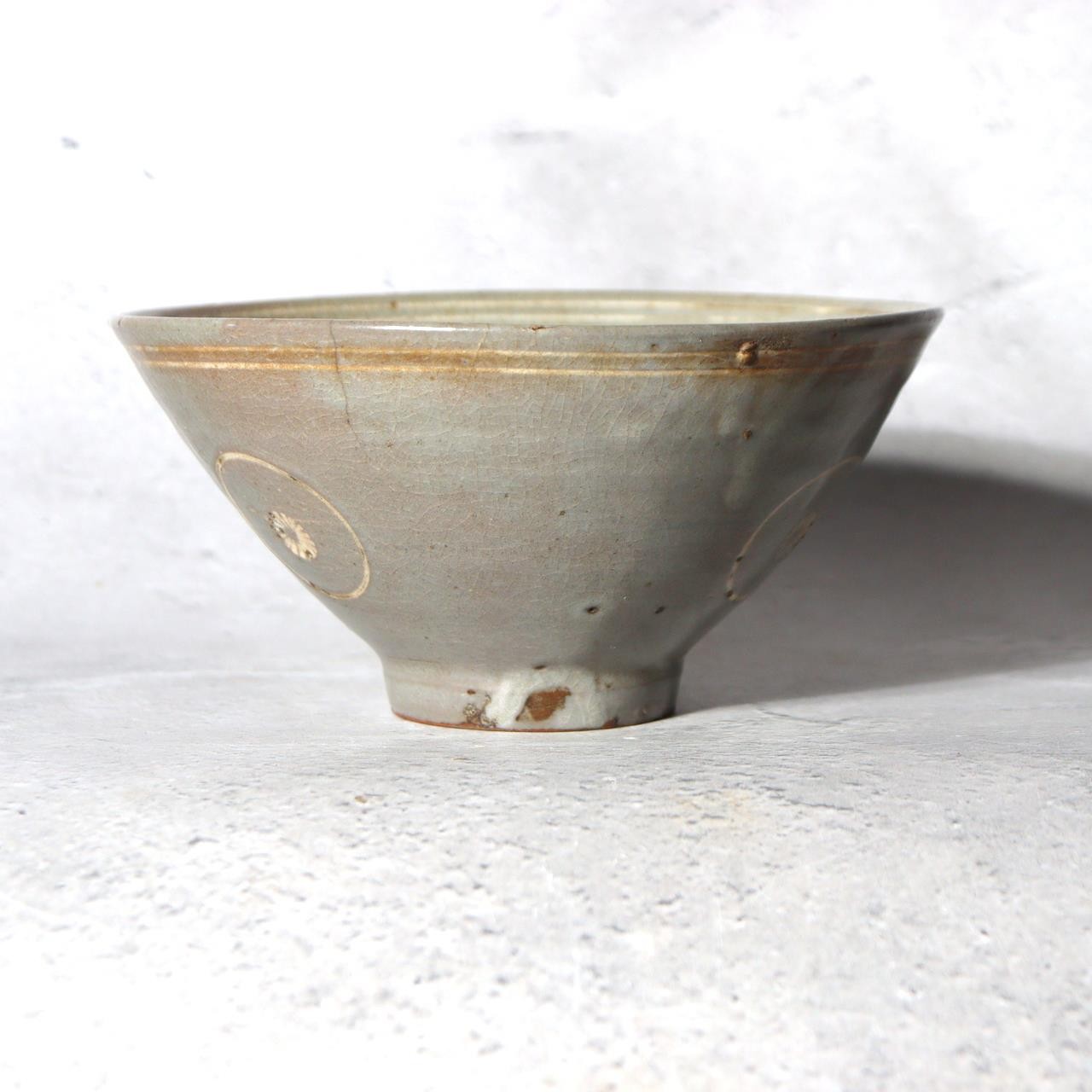 Edo Period Matsushiro-yaki Tea Bowl - Goryeo Celadon Style - Mismatched PCP2884