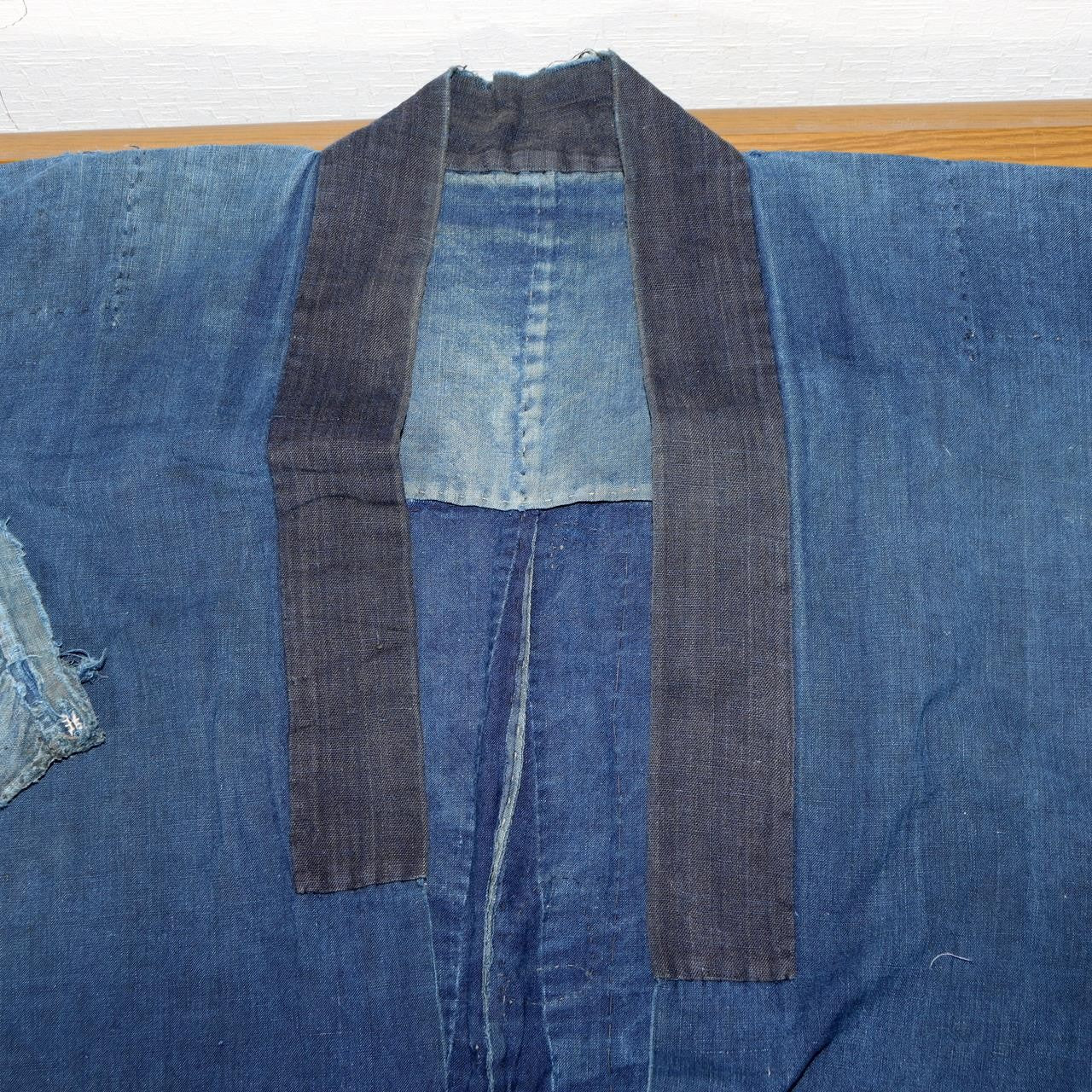 Antique Japanese Boro Noragi Hanten Jacket Sashiko Indigo Patchwork Rugged BRKW13