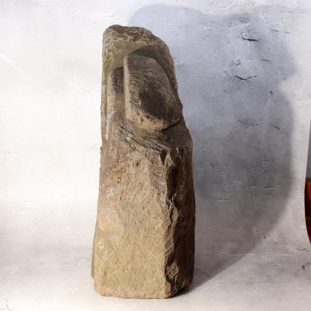 Japanese Antique Stone Statue TanoKami Rice Field God Garden Idol 14kg SDB1384