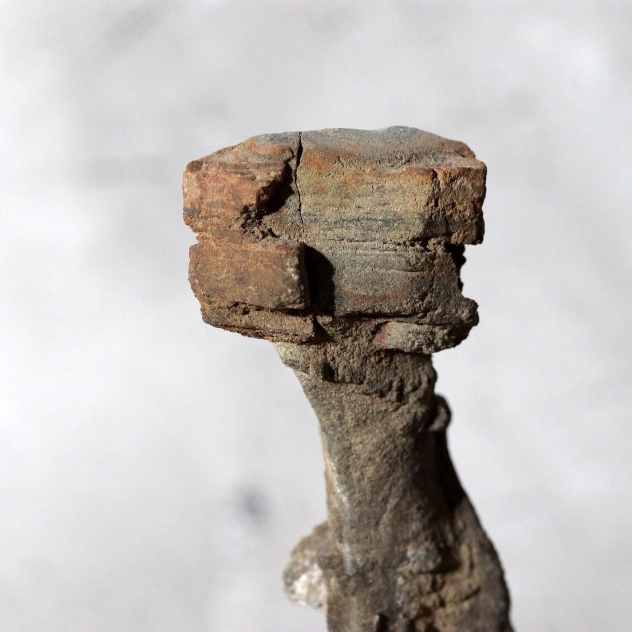Japanese Ponpira Suiseki Viewing Stone Hokkaido Scholar Rock with Daiza Base2