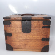 Antique Late Edo Japanese Wooden Kake Suzuri Portable Writing Box WO62012