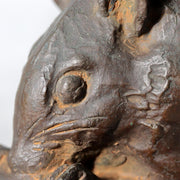 Vintage Japanese Cast Bronze Rat Figurine by Hansan Zodiac Ornament19