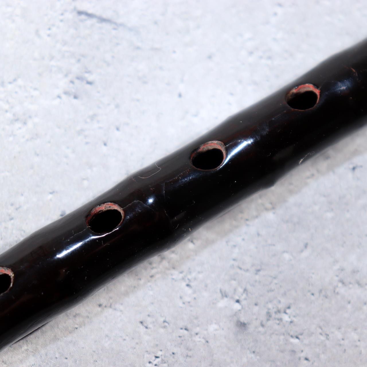 Authentic Edo  Japanese Shinobue Flute  Lacquer Antique Mitchell Flower Vase5