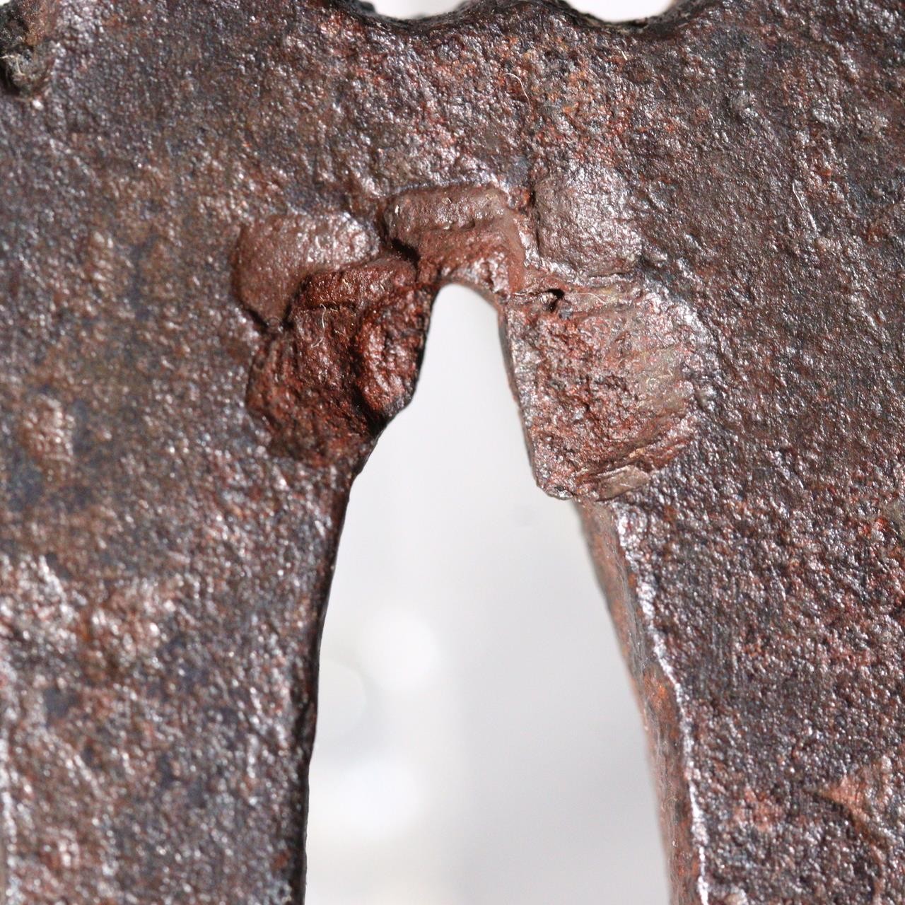 Antique Sukashi Tsuba: Iron Body Boar's Eye Heart Motifs Muromachi Edo Period7