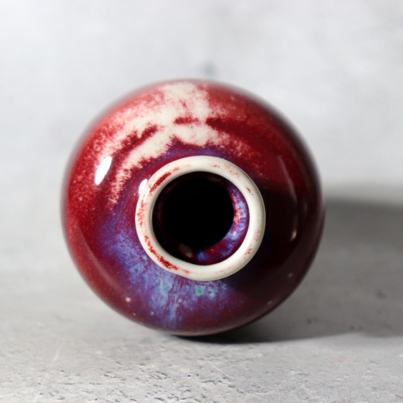 ​Japanese Studio Ceramic Vase Peacock Glaze Masahide Matsuyama Tatsuno Kiln5