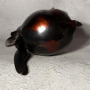 Japanese Bronze Rabbit Pair Okimono Statue Figurine Mottled Red Patina Zen11