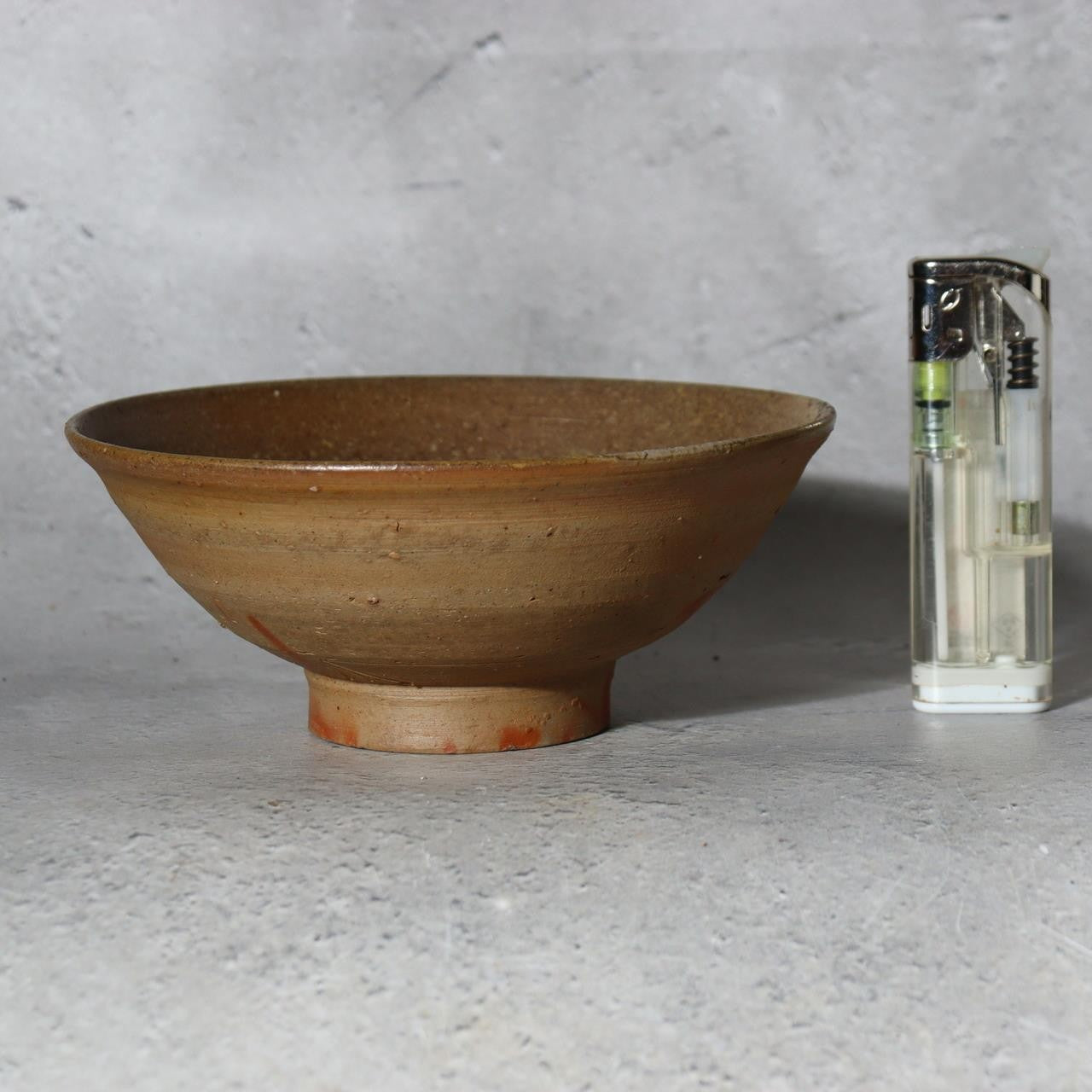 Japanese Vintage Bizen Ware Matcha Tea Bowl Signed Hira-chawan Modern Era4