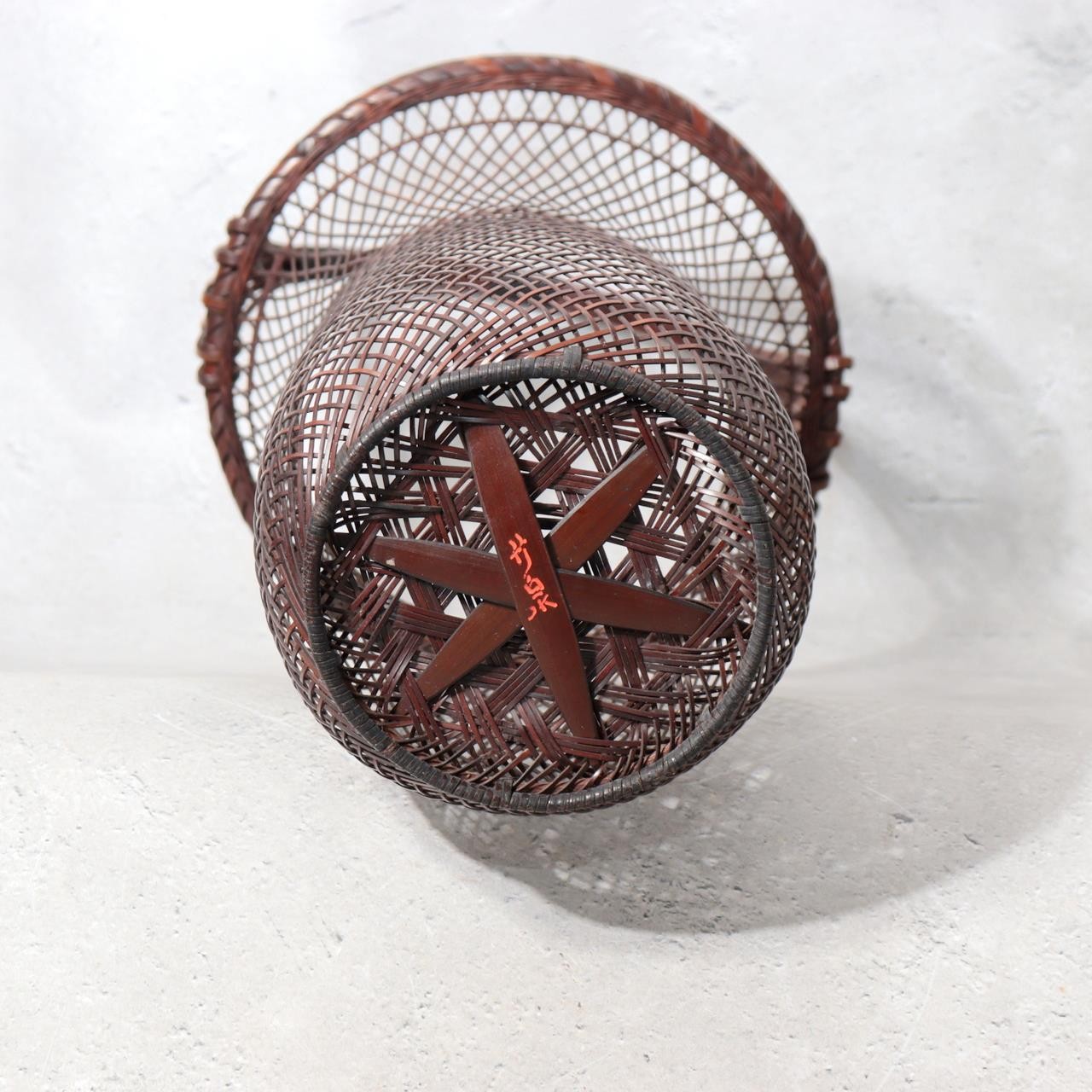 Japanese Woven Bamboo Flower Basket Chikusen Hanakago WO6153