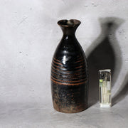 Antique Japanese Seba-yaki Pottery Tokkuri Sake Bottle Nagano Shinshu Vase1