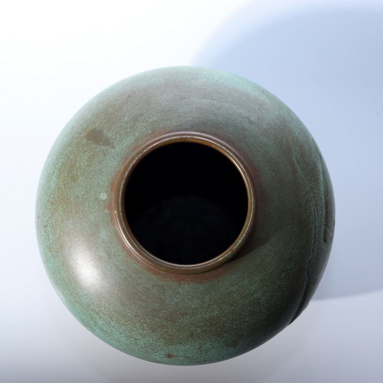 Vintage Heavyweight Japanese Bronze Vase Engraved carp Motif Verdigris Patina3
