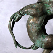 Japanese Bronze Rabbit Statue Masashi Natorigawa Dancing Pose BOSa6515