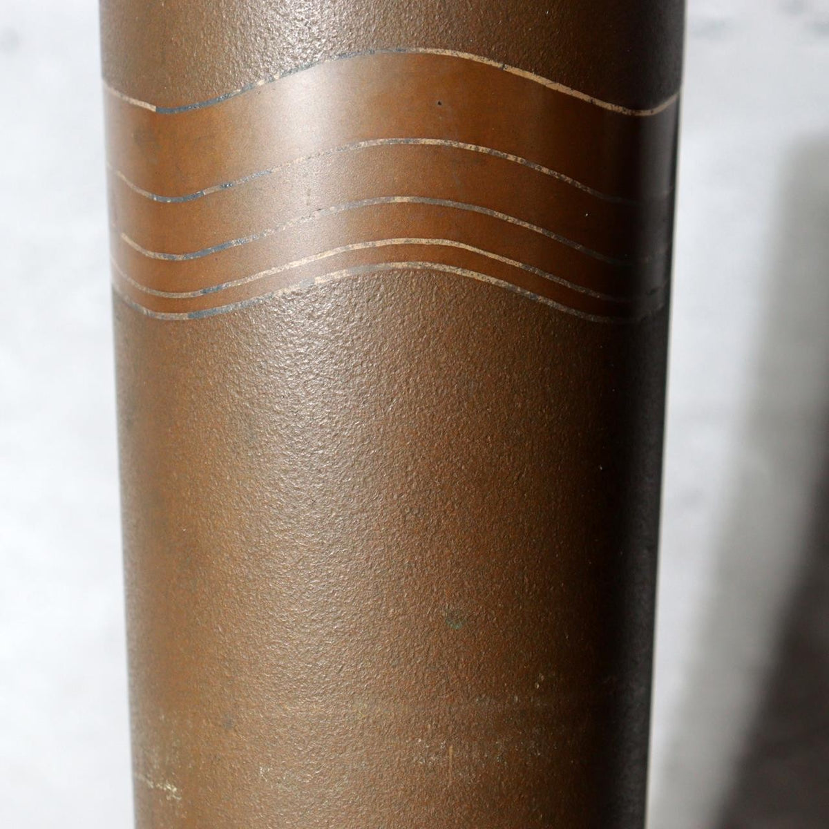 Japanese Kaga Silver Inlay Bronze Vase Wave Motif Kaishu Takahashi BV77513