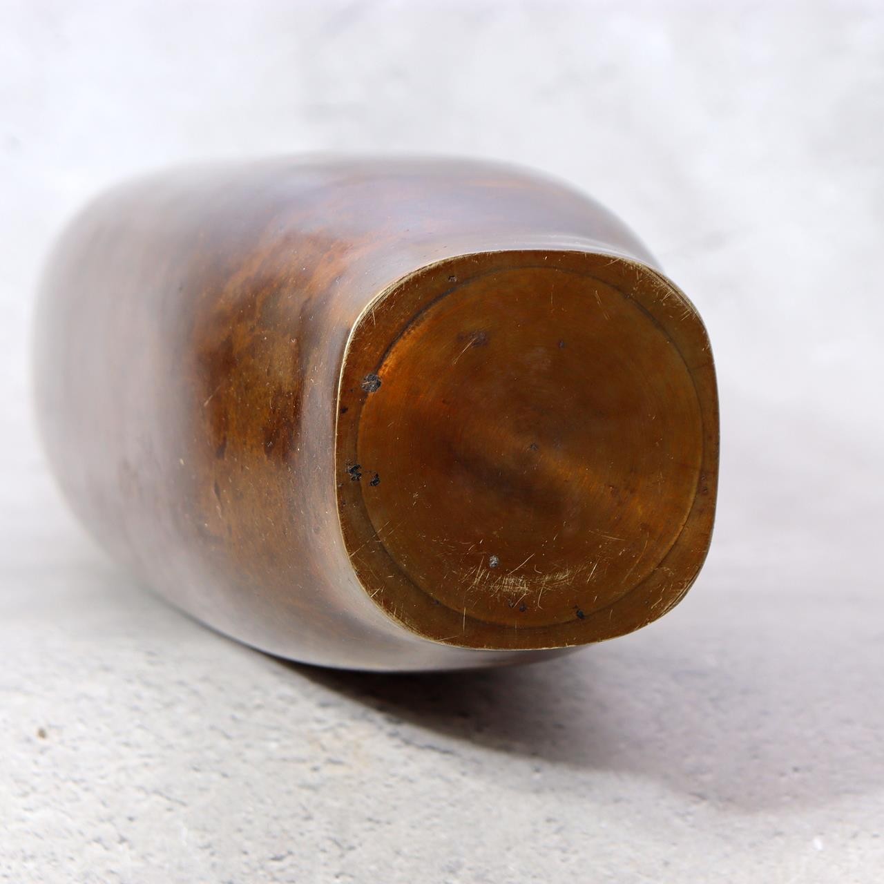 Vintage Japanese Modernist Bronze Vase  Brutalist Industrial Sculpture 1.8kg3