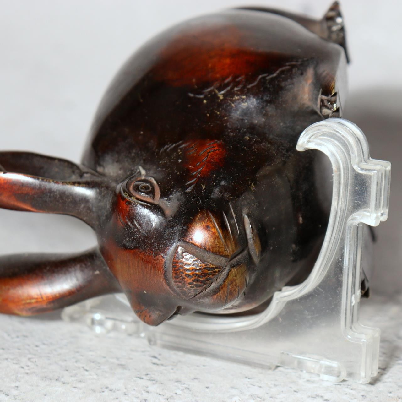 Japanese Bronze Rabbit Pair Okimono Statue Figurine Mottled Red Patina Zen19