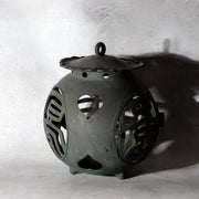Japanese Vintage Bronze Spherical Hanging Lantern Openwork with Chain BOSa5811