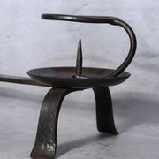 Masterpiece Hand-Forged Iron Candlestick Izumo Swordsmith Hiromitsu Signed Japan2