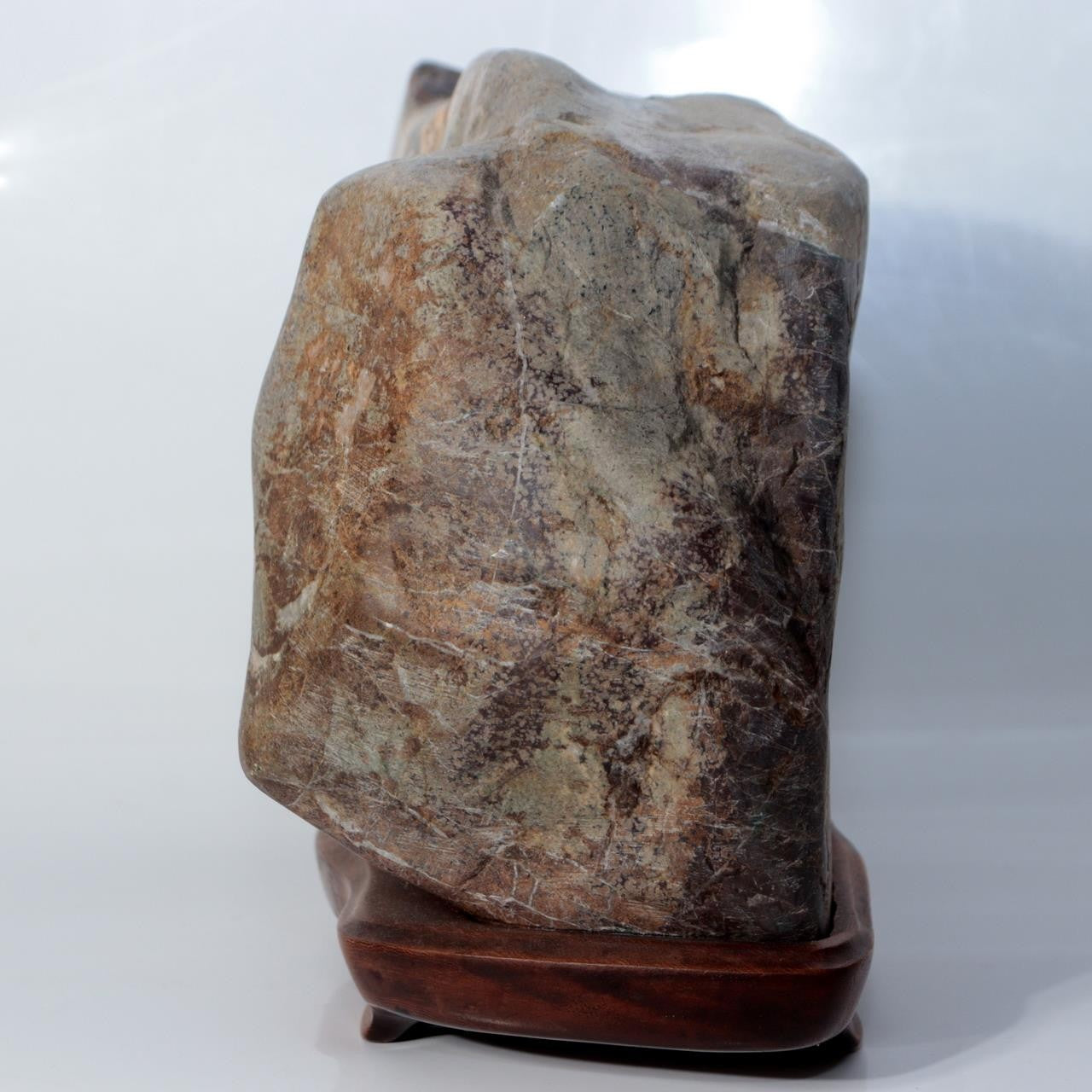Japanese Natural Chrysanthemum Stone Kikuka-seki Neodani Gifu with Daiza SS2365