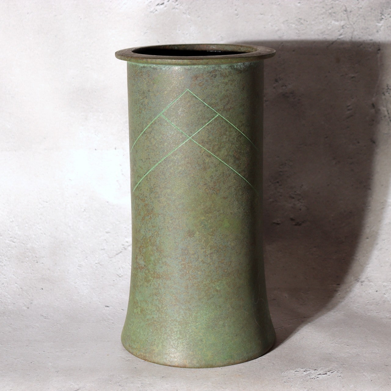 Japanese Vintage Bronze Flower Vase Tetsutaro Nagai Signed Mid-Century Modern0