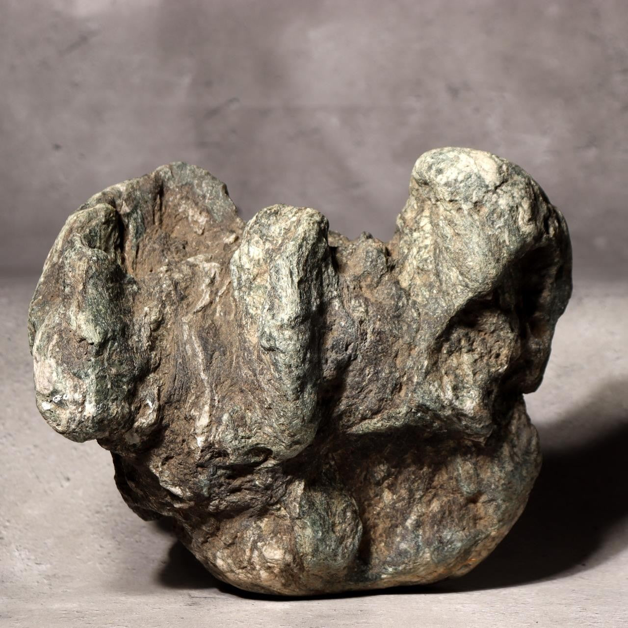 Japanese Suiseki Viewing Stone Green Sanba Chlorite Mountain Landscape 4.2kg0