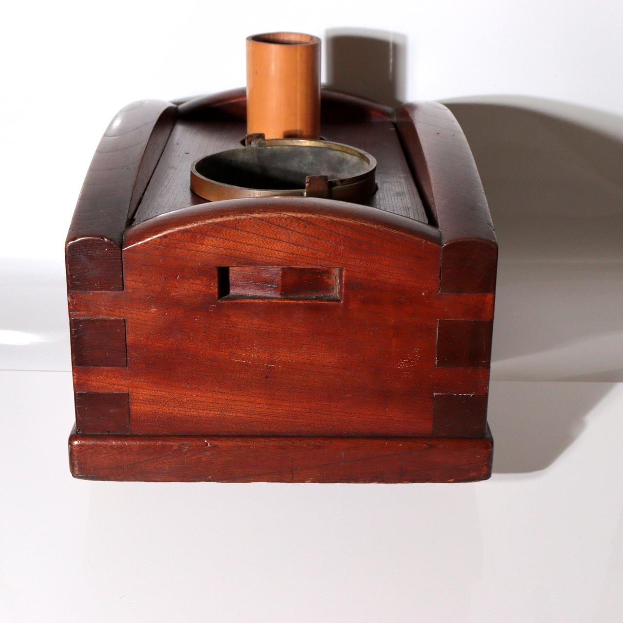 Antique Japanese Zelkova Wood Tabako bon Smoking Box Large WO6223