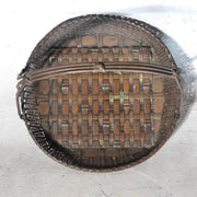 Vintage Japanese Copper Woven Bamboo Style Basket Sweets Container3