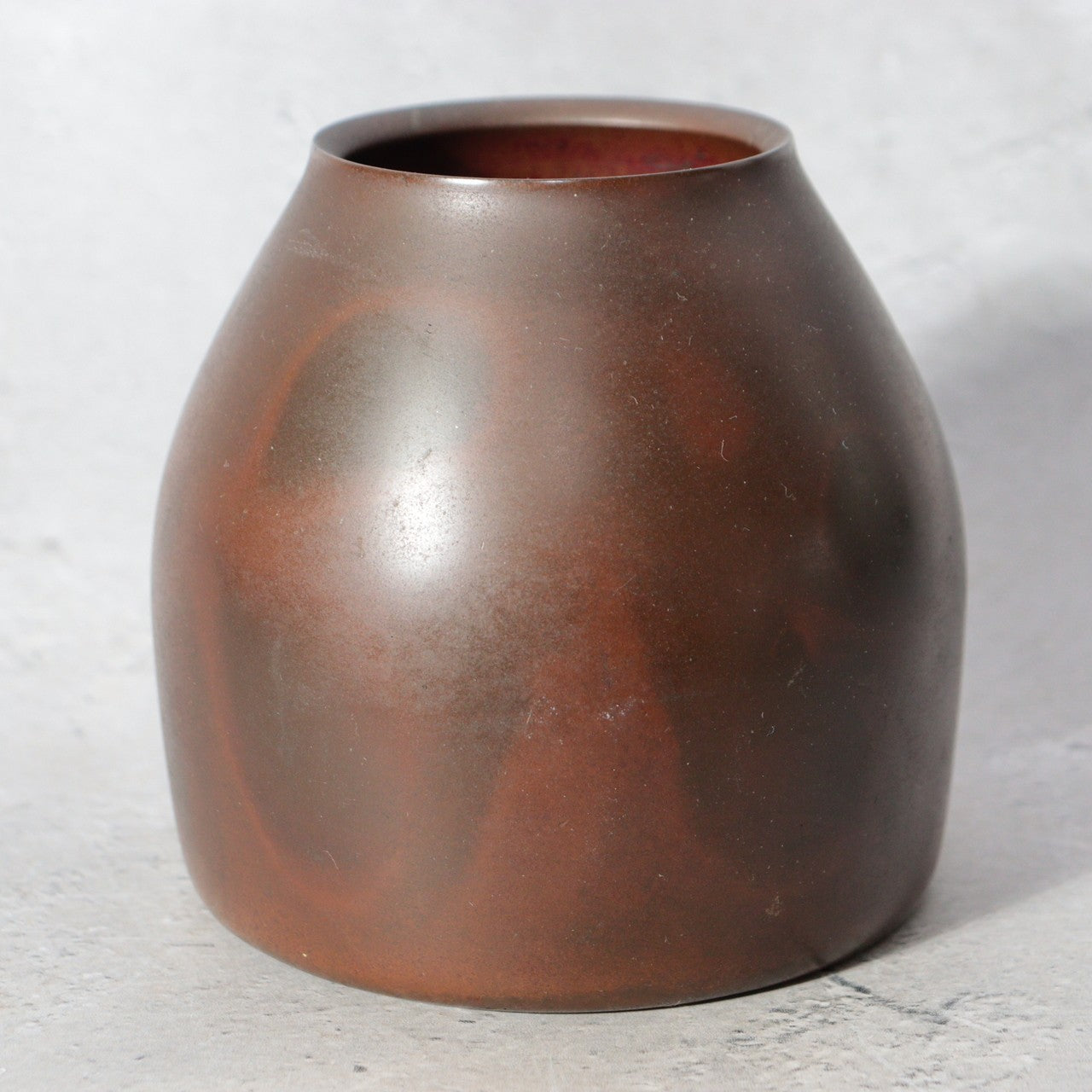 Vintage Japanese Cast Bronze Flower Vase Signed Masaki Hara Metalwork BV7695
