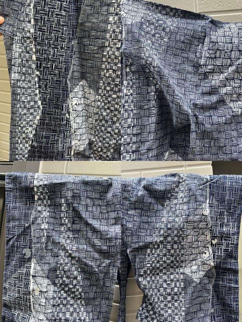 Japanese Men's Cotton Yukata Summer Kimono Basket Weave Pattern BRKW1766