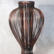 Vintage Japanese Copper Wire Vase Showa Retro Glass Insert BV7867