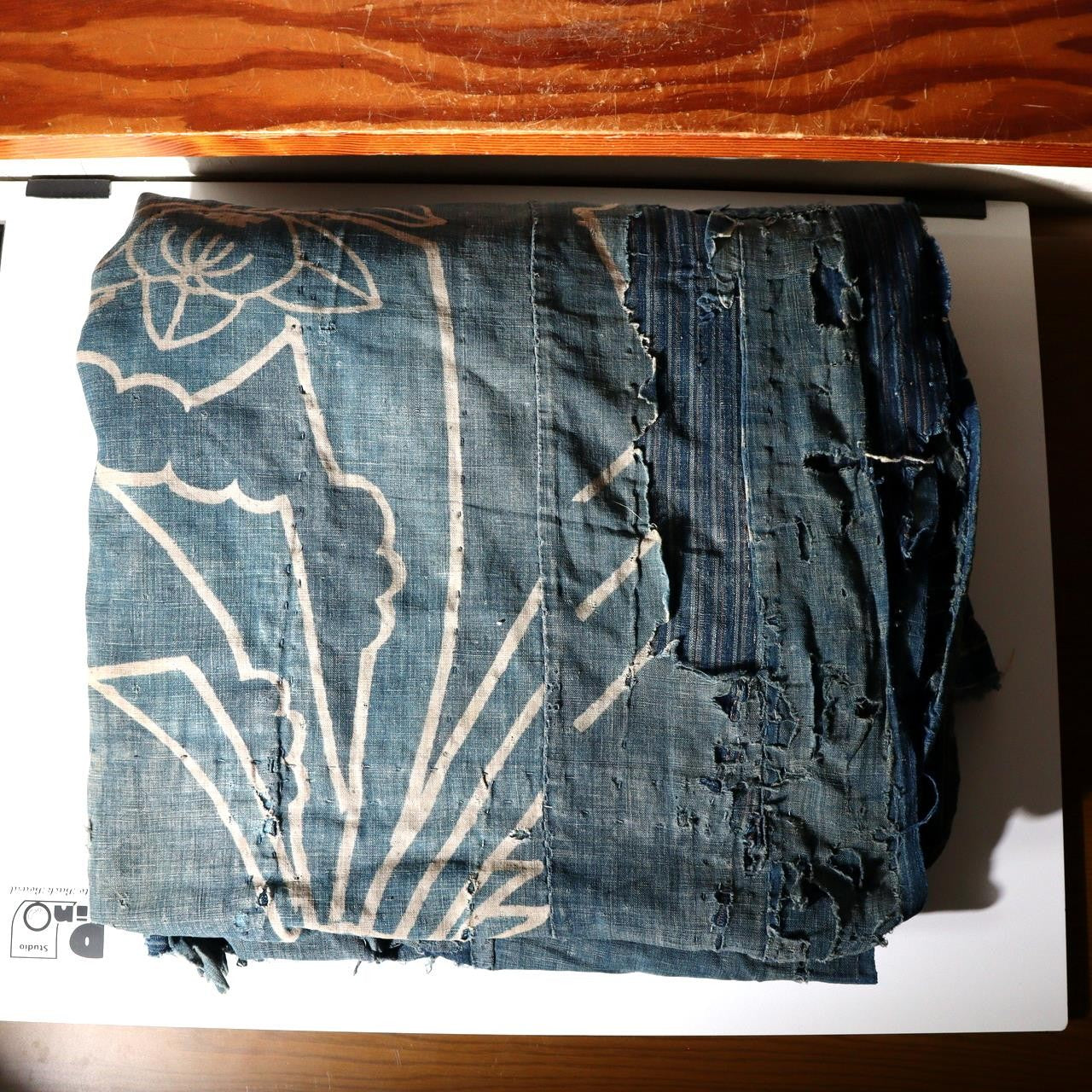 Authentic Antique Japanese Boro Textile - Indigo Patched Sashiko Cotton7