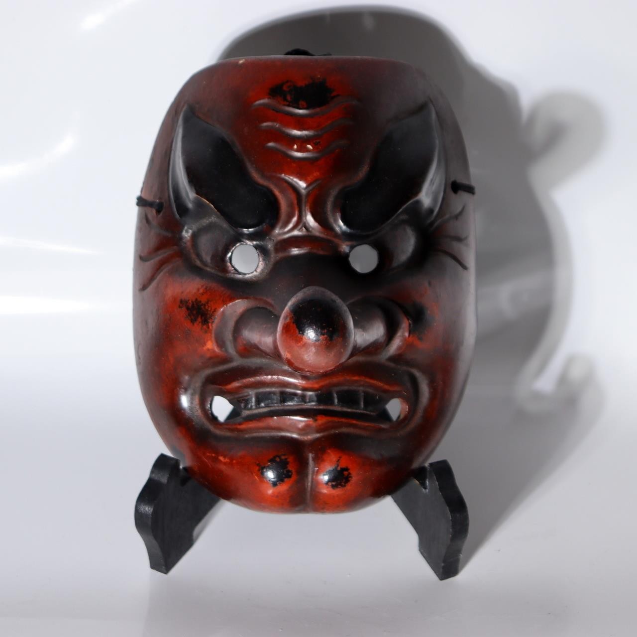 Japanese Antique Style Tengu Kimen Mask Dry Lacquer Kanshitsu Gyodo-men Ritual1