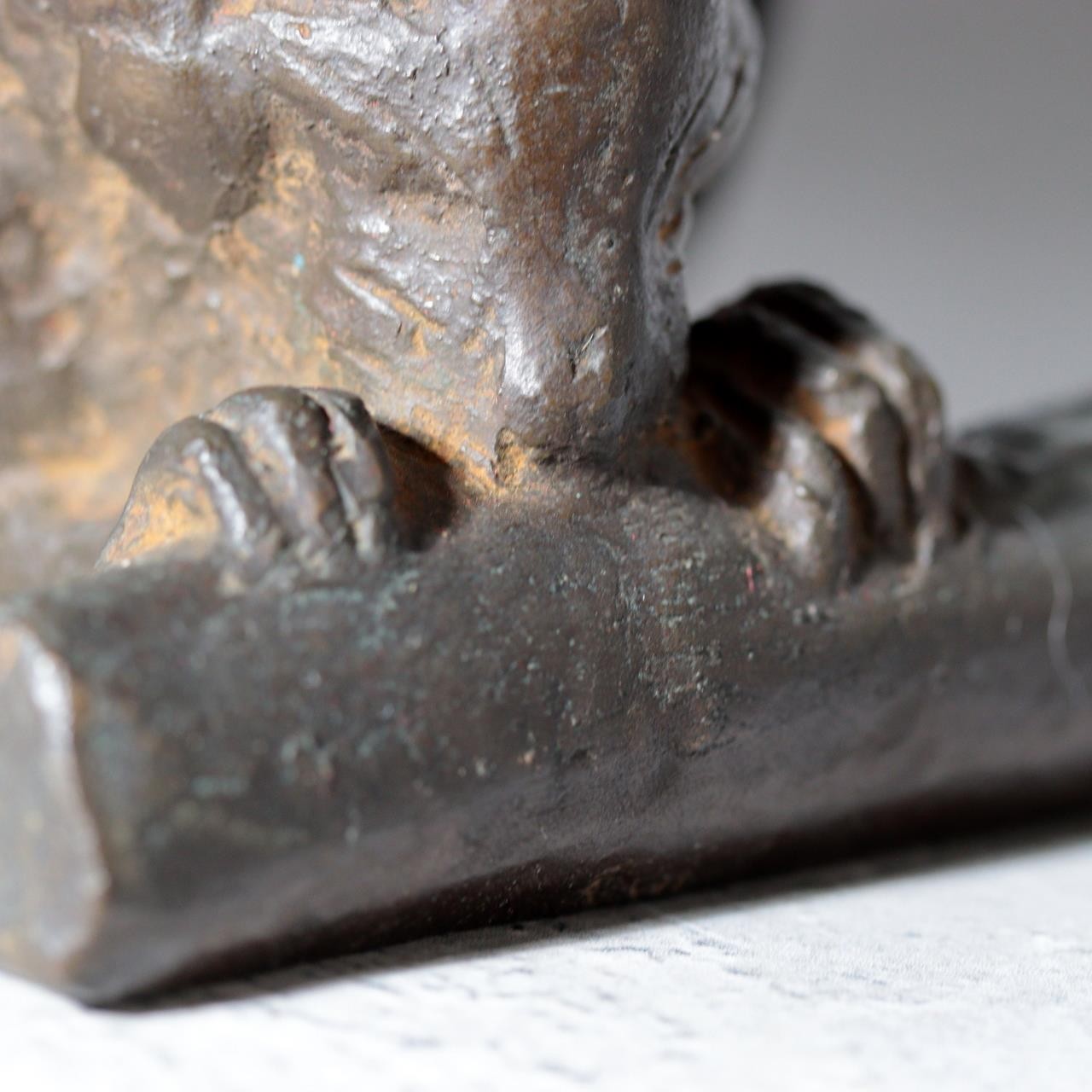 Vintage Japanese Cast Bronze Rat Figurine by Hansan Zodiac Ornament14