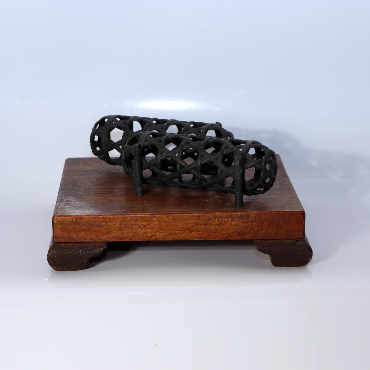Japanese Vintage Wooden Suiseki Bonsai Display Stand Base Set of 5 WO6049