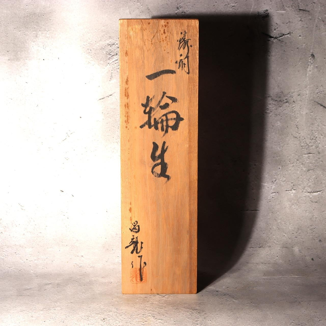 Vintage Japanese Bronze Vase Shoryu Red Patina Spots with Wooden Box BV2181