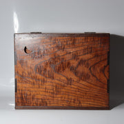 Vintage Japanese Tamo Wood Haribako Sewing Box Figured Grain WO6193