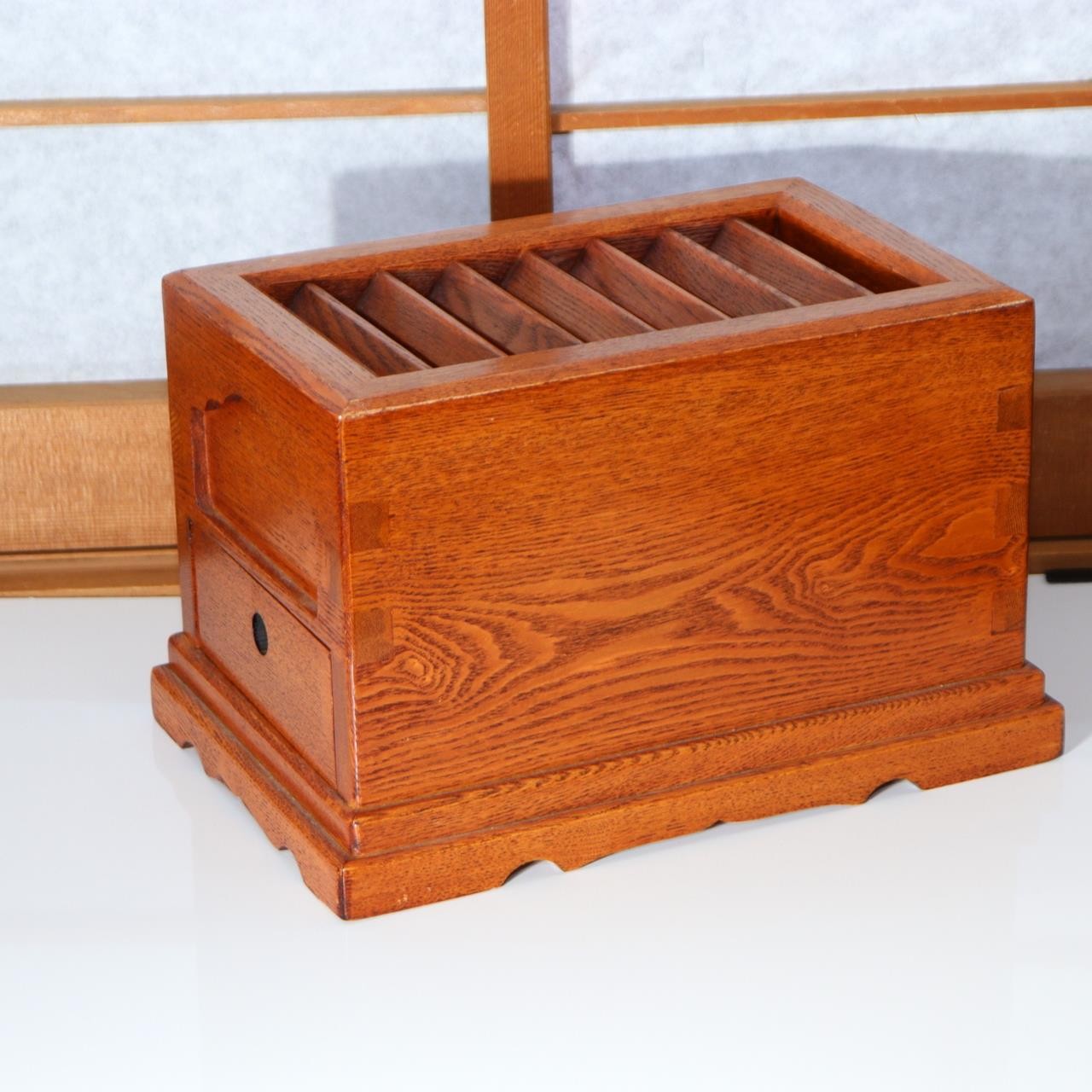 Japanese Wooden Saisen-bako Offering Box - Traditional Woodcraft 30cm WO5700