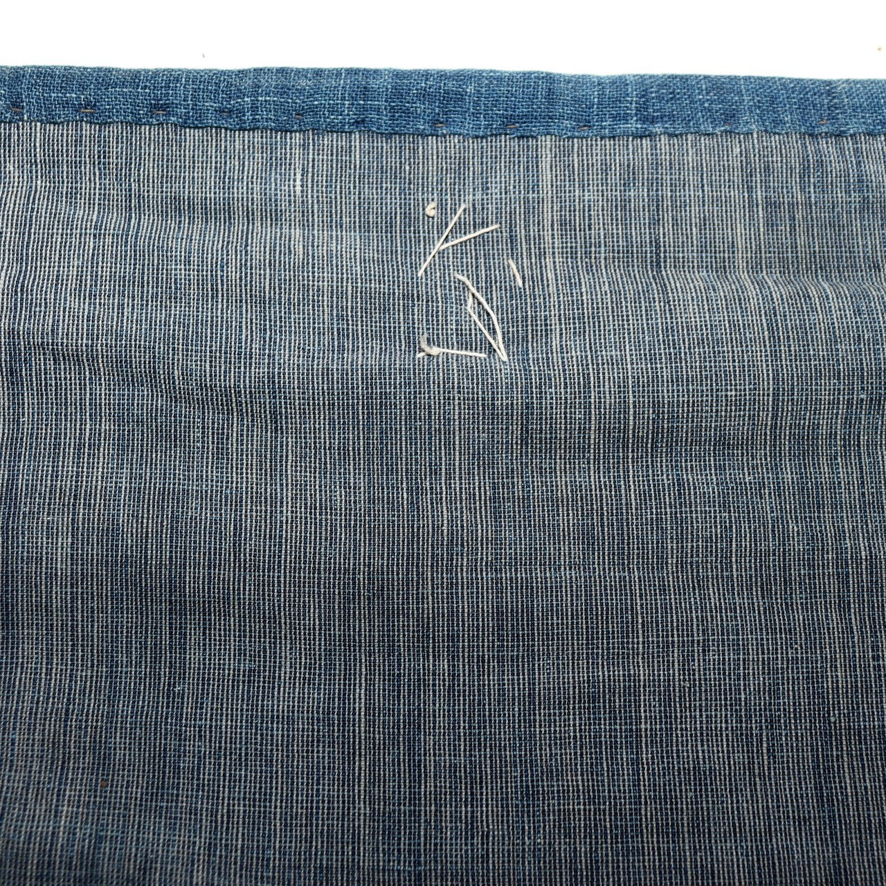 Antique Japanese Boro Indigo Fabric Patchwork Ranru Cotton Textile Rug BRKW16122