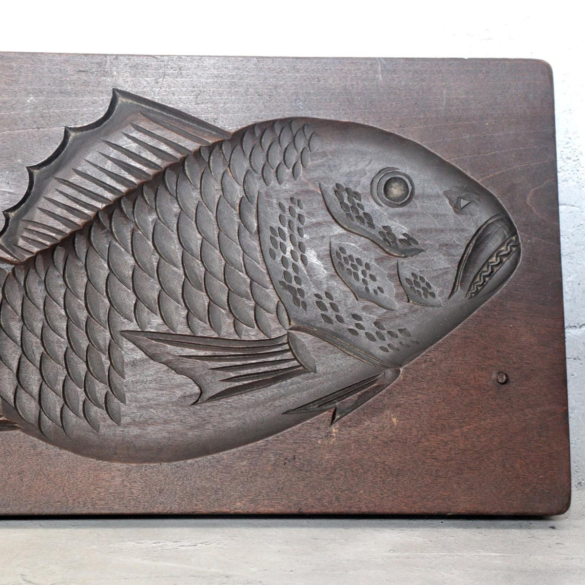Taisho Showa Japanese Wooden Kashigata Sweets Mold Tai Sea Bream WO66013
