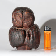 Vintage Japanese Natural Wood Root Carving Owl Figure Okimono WO6650