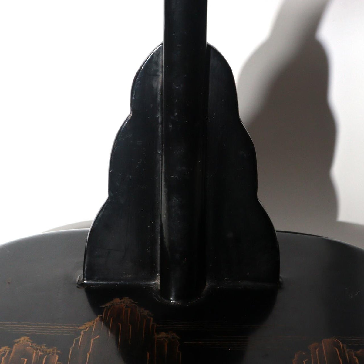 Vintage Japanese Black Lacquer Makie Vertical Sword Stand Katana Kake Landscape9