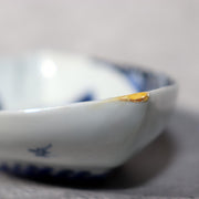 Antique Japanese Hirado Ware Porcelain Dish - Sometsuke Bakumatsu 17cm IP13510