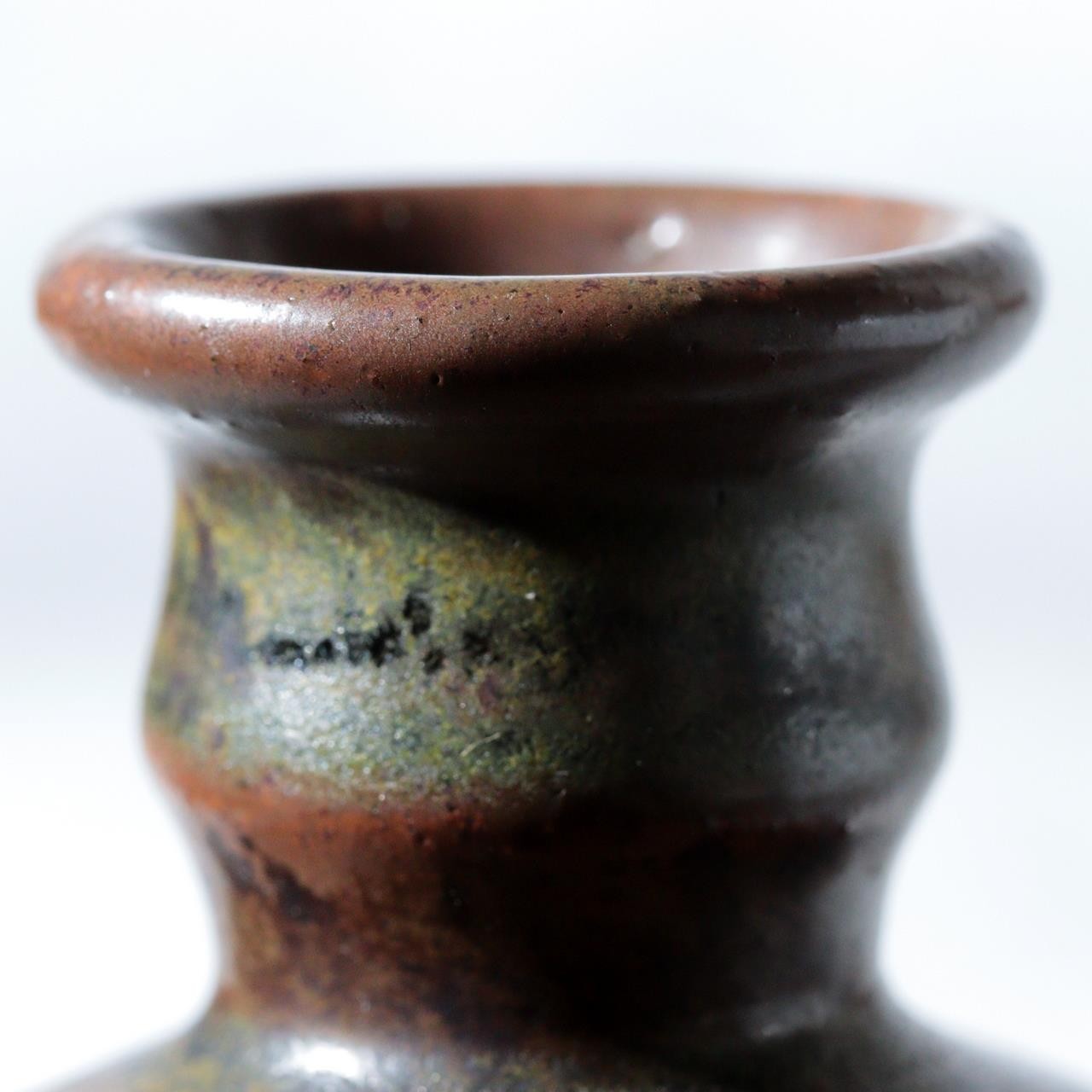 Antique Edo Tanba Ware Shinogi Ribbed Stoneware Flower Vase Bakumatsu Japan6