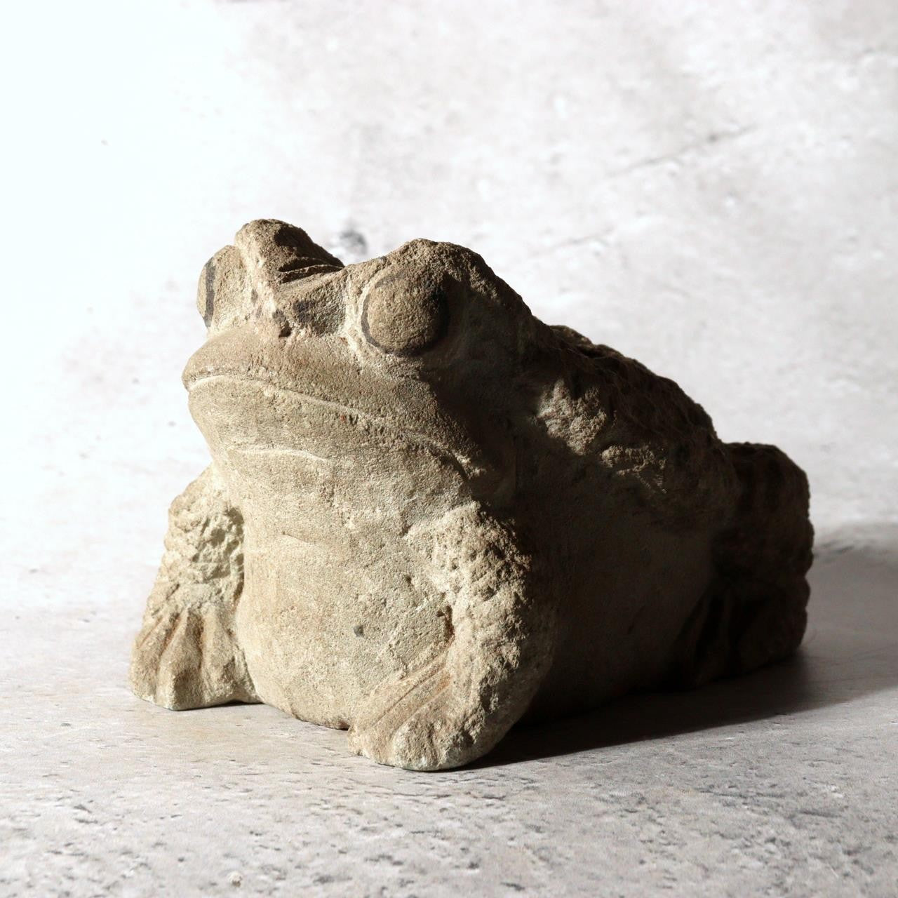 Japanese Garden Frog Ornament Vintage Cement Stone Sculpture Outdoor Decor0