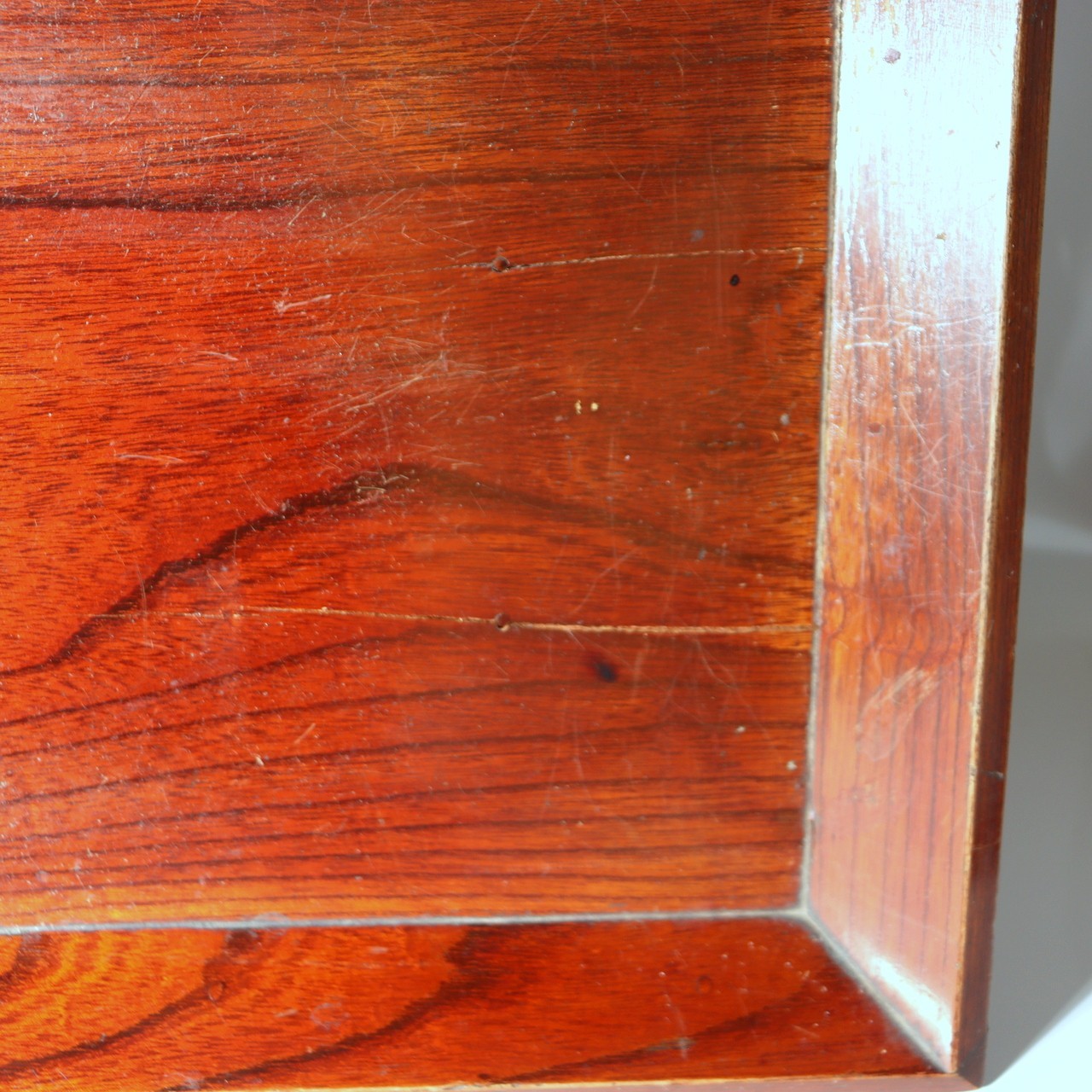 Japanese Antique Wood Foldable Low Desk Table Mitsuba Aoi Crest Kyozukue WO54714