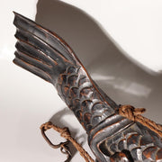 Japanese Vintage  Wood Carved Fish Jizaikagi Yokogi Hearth Hook Crossbar Mingei3