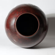 Vintage Japanese Copper Vase Silver Inlay Angelfish Motif Bronze BV7857
