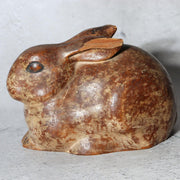 Vintage Japanese Hand-Carved Wood Rabbit Sculpture Early Showa Realistic Mastery1